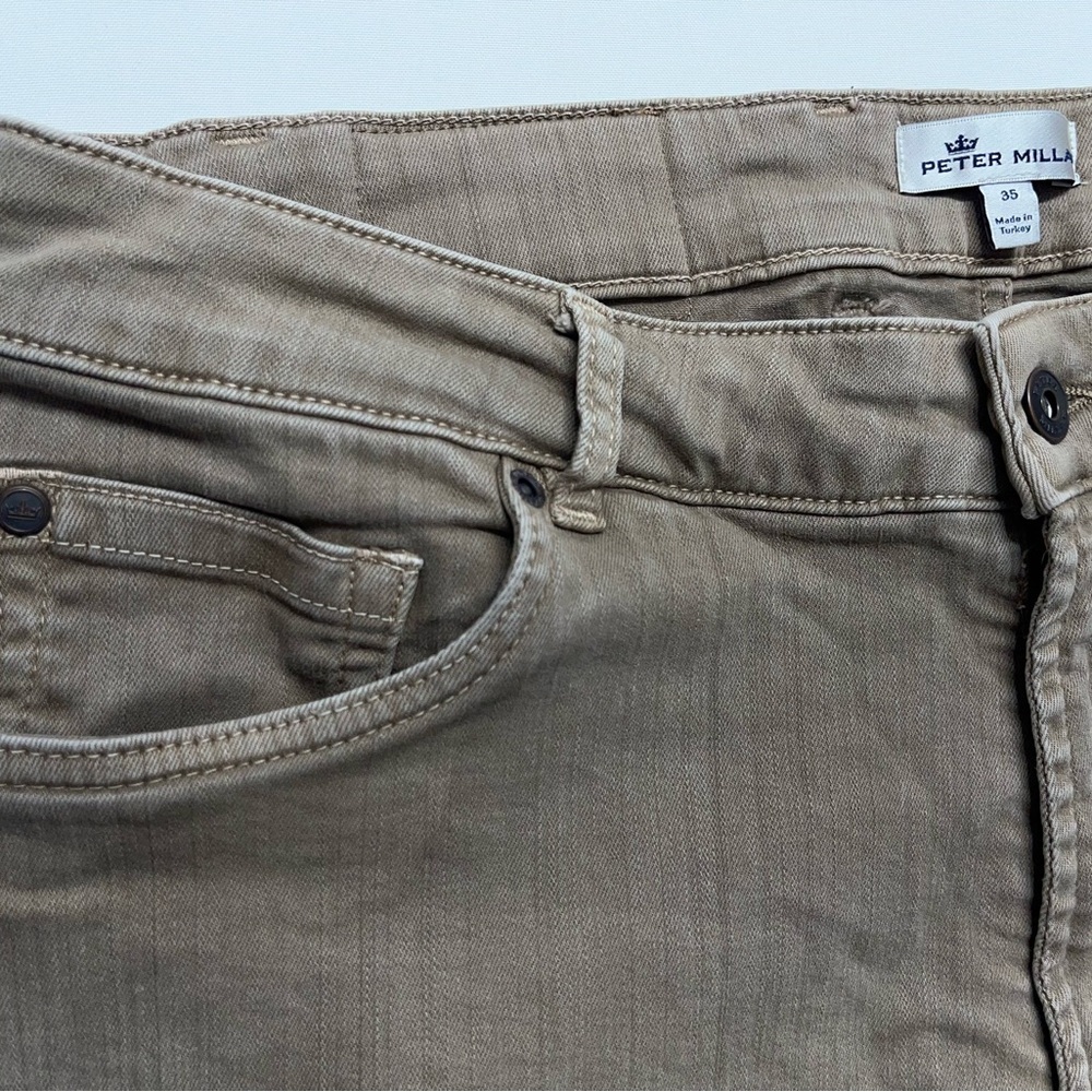 Peter Millar 5 Pocket Pants Mens Size 35x31 Brown Straight Leg Stretch Golf - Picture 14 of 16